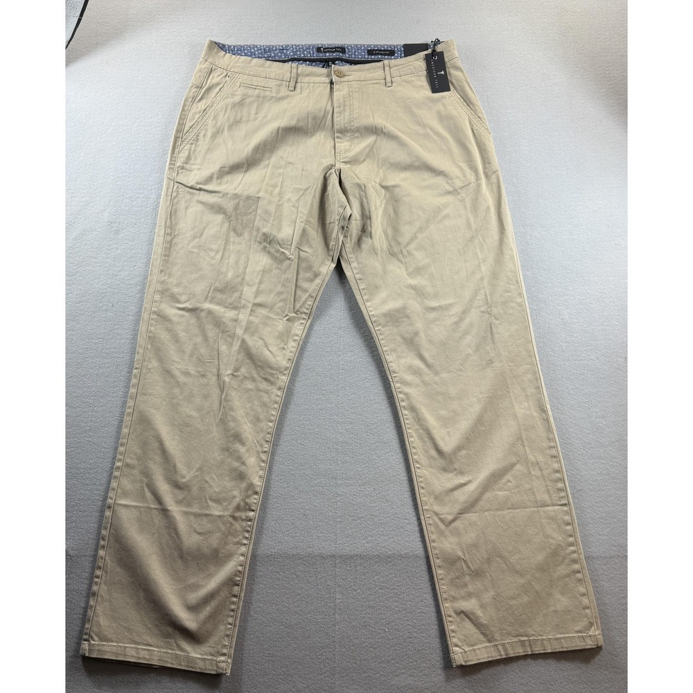 American Tall Pants Mens 42x34 Beige‎ Chino Straight Fit Stretch Casual Khakis